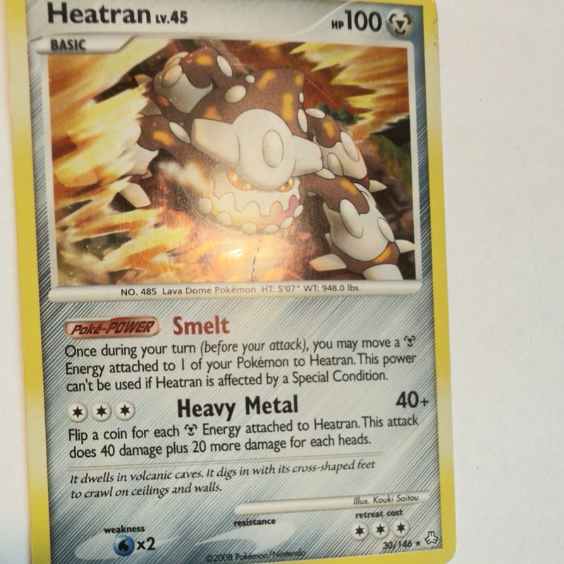 Pokémon TCG - Heatran Lv.45 - 30/146 - Rare - D&P: Legends Awakened [Light Play] gallery