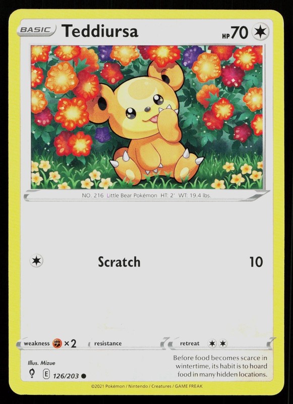 TEDDIURSA 126/203 COMMON EVOLVING SKIES POKEMON NM