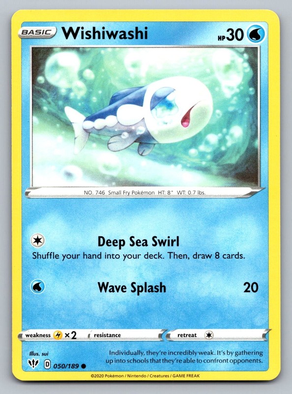 Pokemon TCG SWSH03: Darkness Ablaze Wishiwashi 050/189