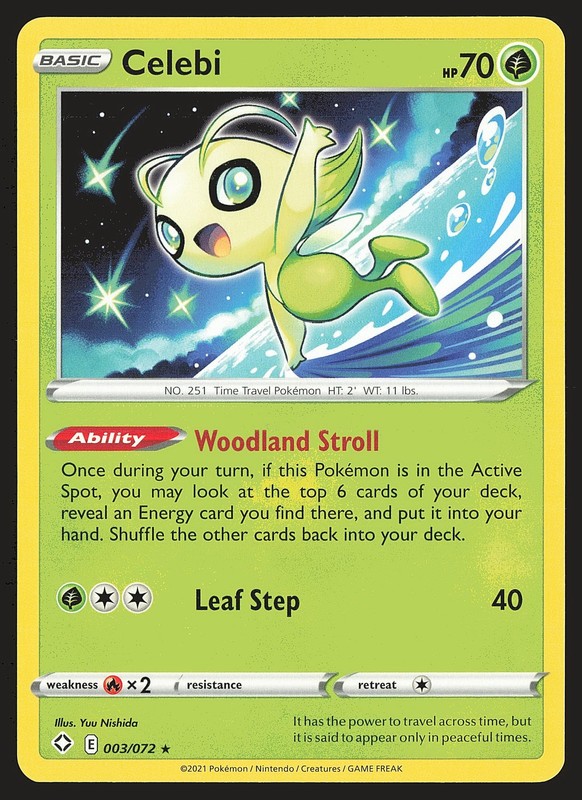 Shining Fates Celebi #003/072 Rare Pokemon Card