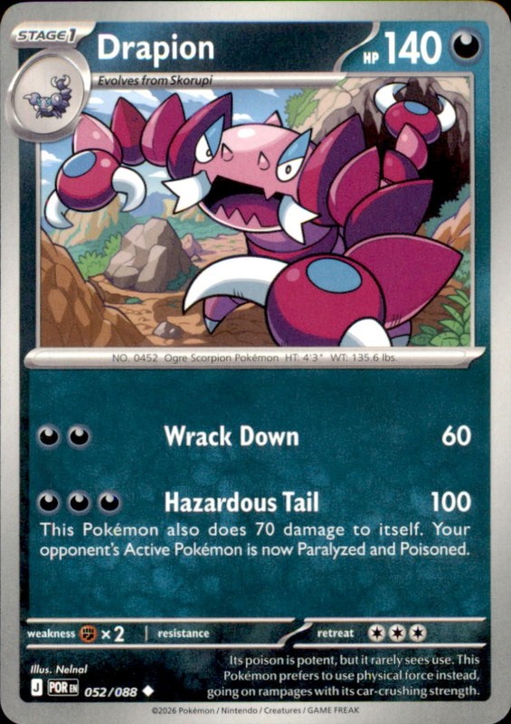 Drapion 052/088 Uncommon Perfect Order Pokemon Near Mint