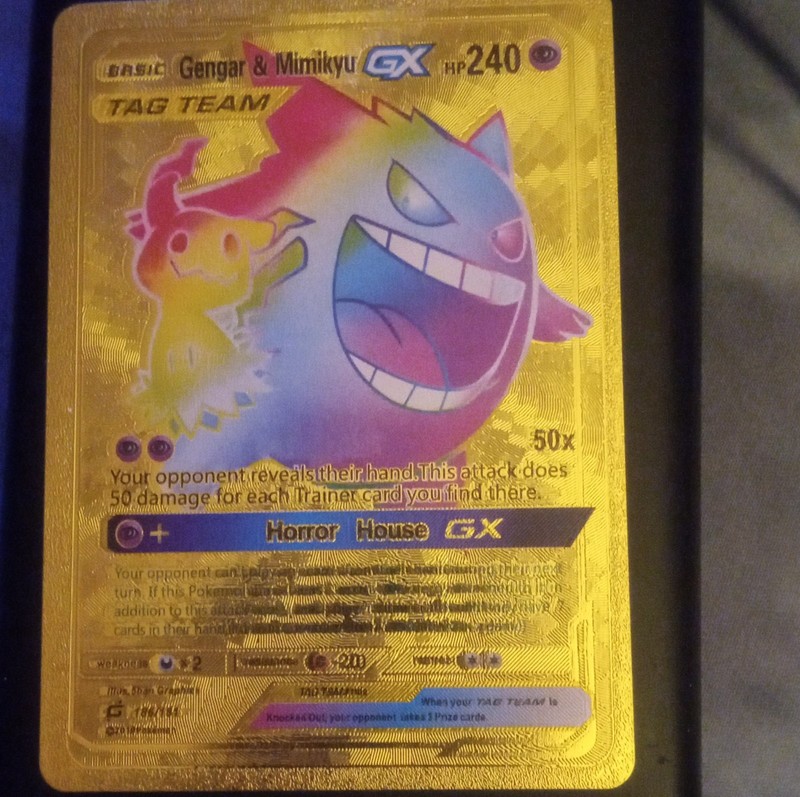 Pokémon Gengar & Mimikyu GX Full Art Gold Foil TAG TEAM SM-Team Up Secret Rare