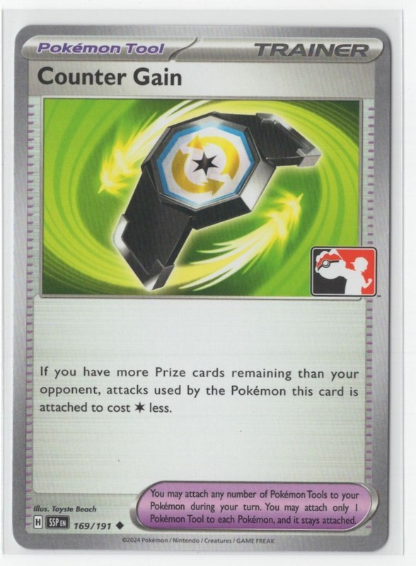 Pokemon Prize Pack Series 7 Counter Gain 169/191 – PLAY STAMP