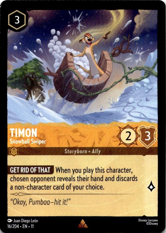 Timon – Snowball Swiper NM/M R 16/204 Winterspell Lorcana