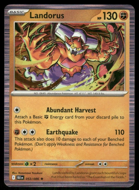 Landorus 053/086 Holo Black Bolt Pokemon TCG trading card
