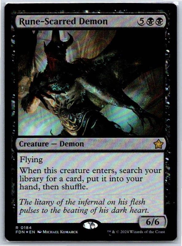 Rune-Scarred Demon Foundations 184 Foil MTG Card LP-NM