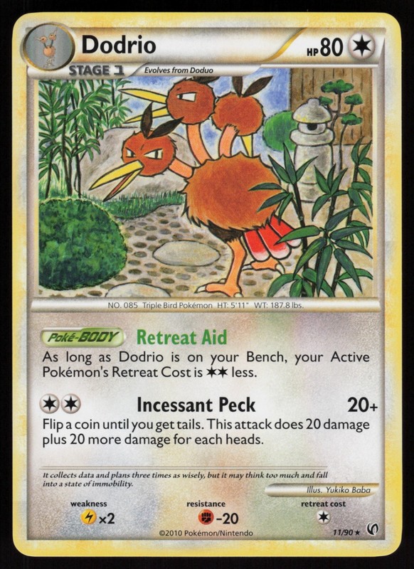 Dodrio 11/90 Undaunted Takashi Yamaguchi Art Pokemon TCG Card