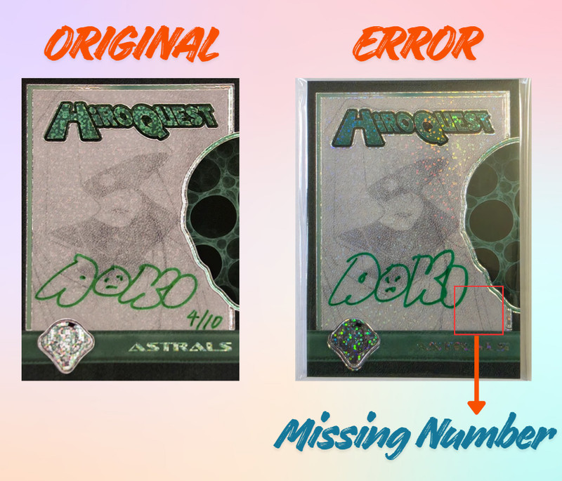 HiroQuest Genesis – Astral Signed Auto SA01 – Error Card (Missing Number)