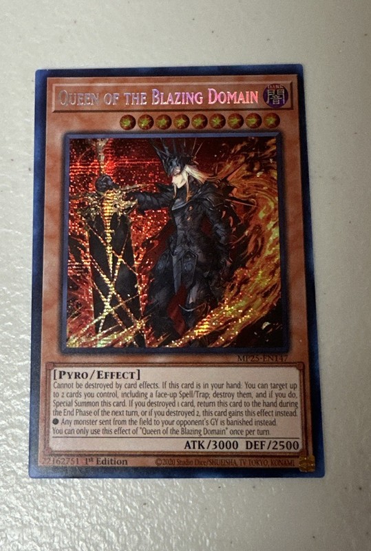 Yugioh! Queen of the Blazing Domain MP25-EN147 Prismatic Secret Rare