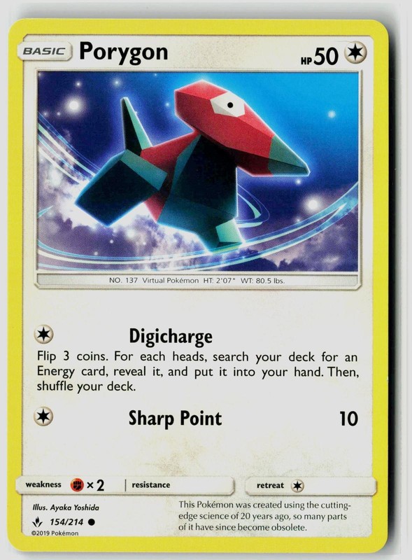 PORYGON 154/214 UNBROKEN BONDS POKEMON COMMON NEAR MINT NM