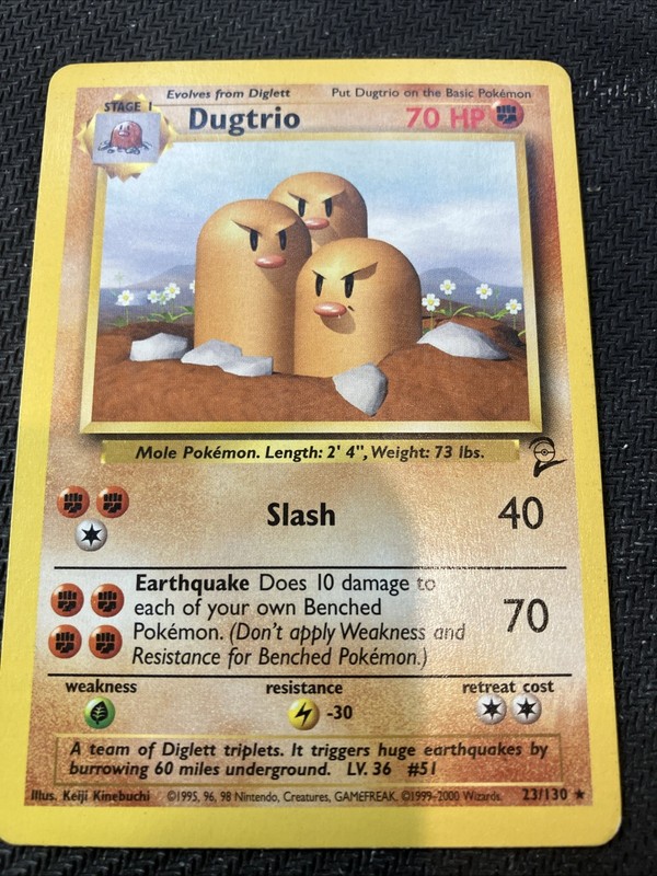 Dugtrio 23/130 Rare Regular Base Set 2 Pokemon English MP