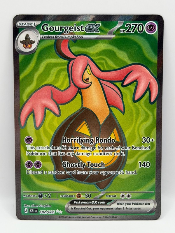 Gourgeist ex 102/086 Chaos Rising NM Ultra Rare Holo Pokemon TCG