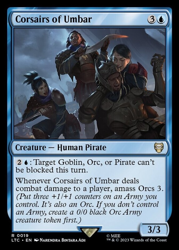 Corsairs of Umbar 0019 Non Foil Rare LOTR Commander MTG Near Mint