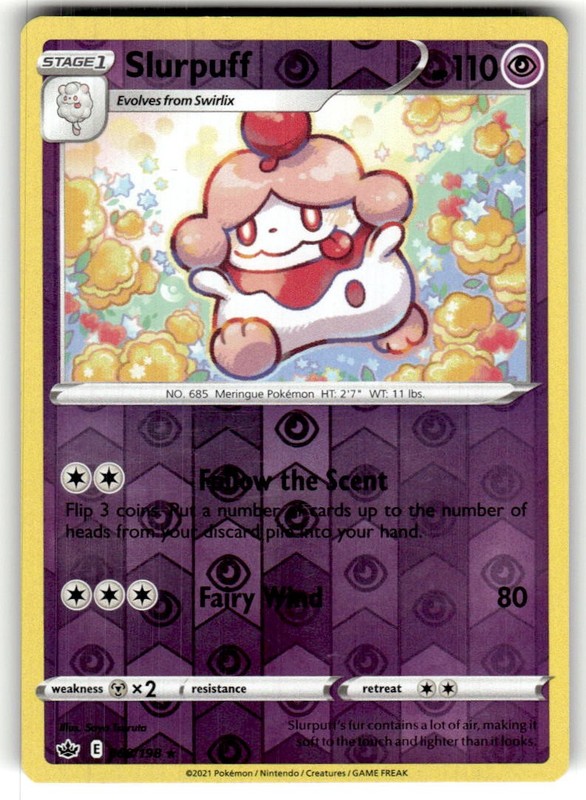 Slurpuff 068/198 Rare Chilling Reign Pokemon Reverse Holo Near Mint
