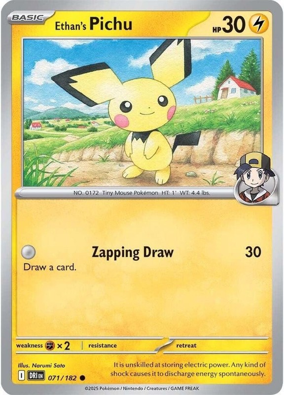 Ethan’s Pichu Reverse Holo Common SV10: Destined Rivals 071/182 NM