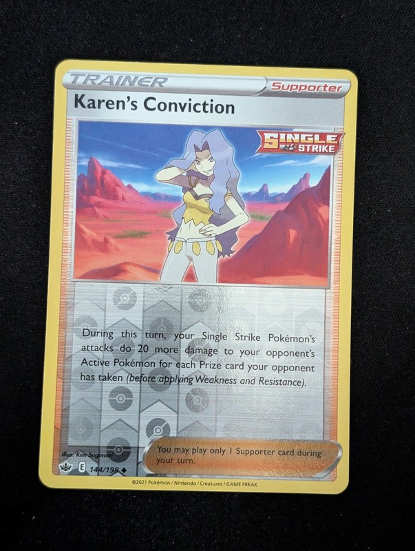 Karen’s Conviction 144/198 Uncommon SWSH06: Chilling Reign Reverse Holo SWSH06