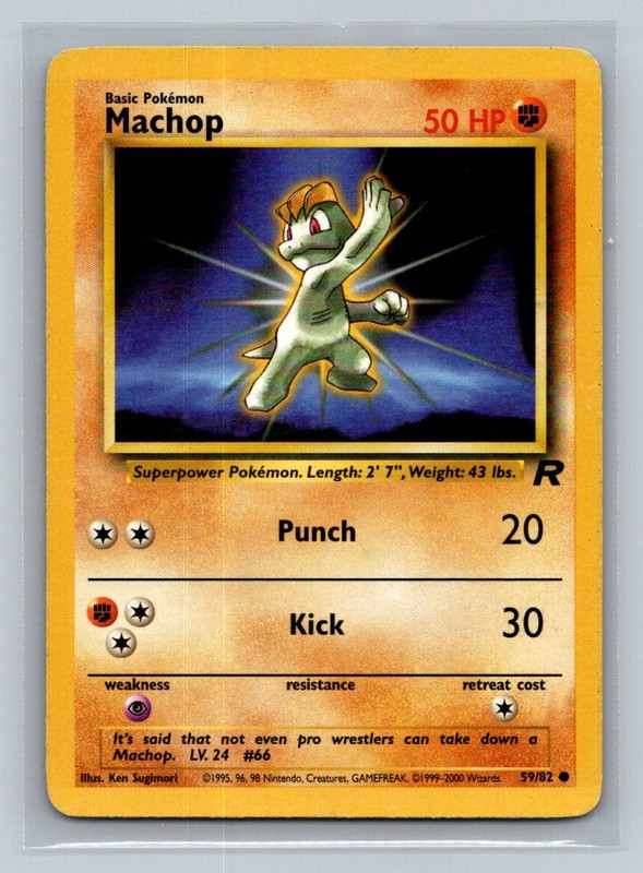 Pokemon Machop Team Rocket 59/82 Light Play LP+ or Better