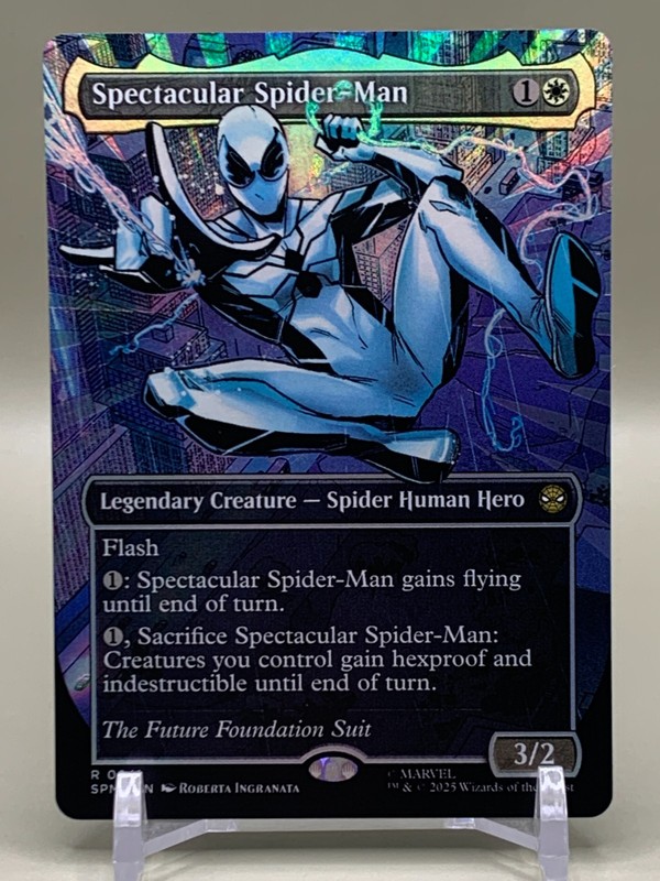 SPECTACULAR SPIDER-MAN SPM MTG MAGIC THE GATHERING 0241 BORDERLESS TEXTURED FOIL