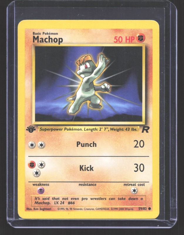 Machop 1st Edition Common Team Rocket 59/82 NM