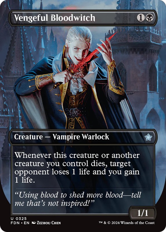 Vengeful Bloodwitch (Borderless) [Foundations] Near Mint