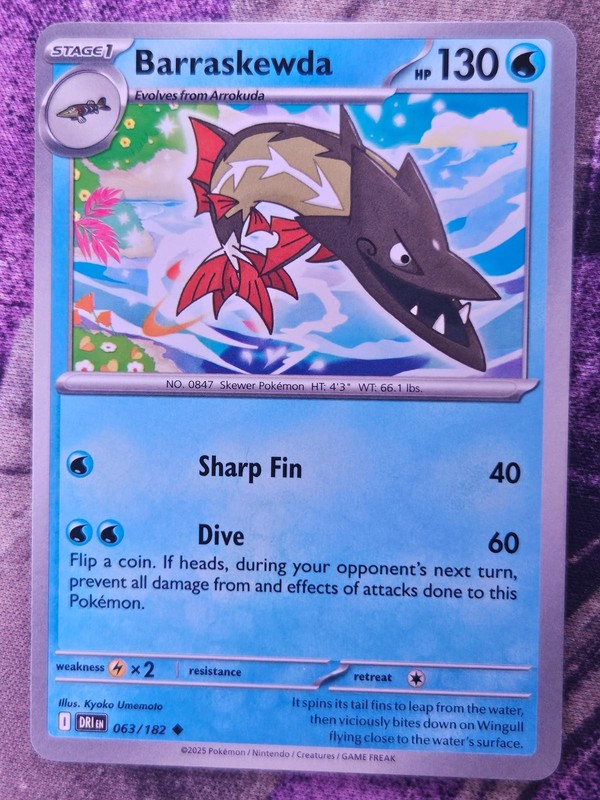Barraskewda 063/182 Uncommon Destined Rivals Pokemon Near Mint