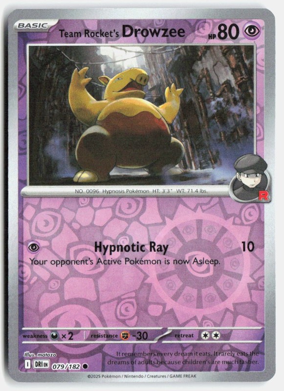 Team Rocket’s Drowzee Common SV10: Destined Rivals 079/182 NM