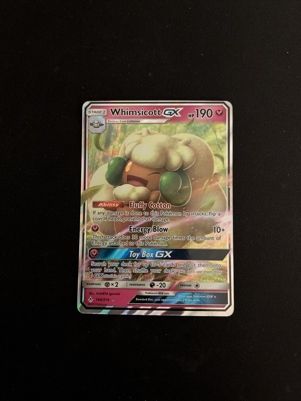 Whimsicott GX #140/214 (SM: Unbroken Bonds) – Pokémon TCG – Ultra Rare – M/NM