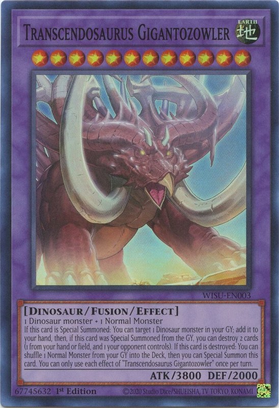 Transcendosaurus Gigantozowler WISU-EN003 Wild Survivors Yu-Gi-Oh 1st Edition NM