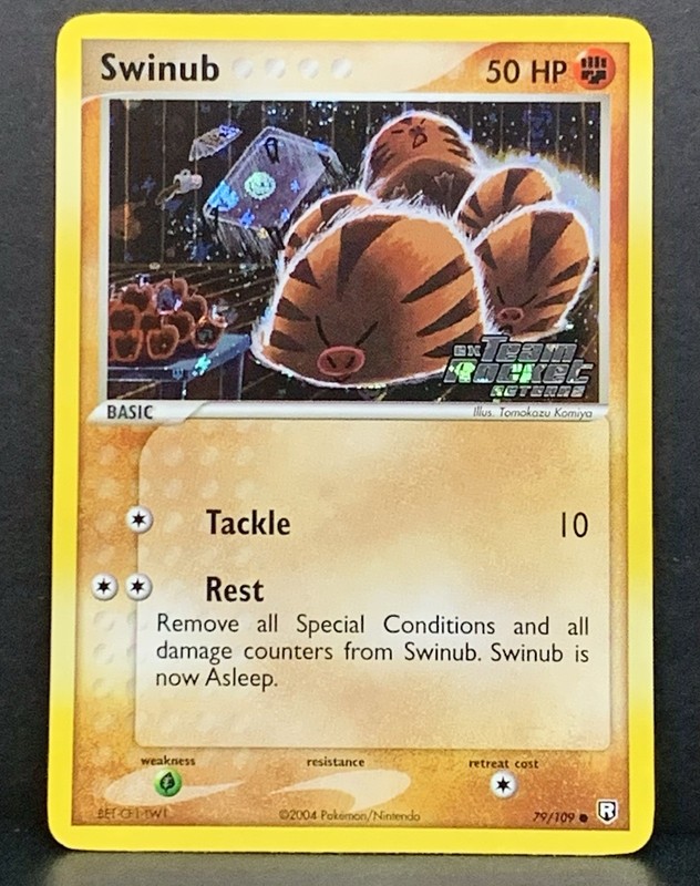 2004 Pokemon EX Team Rocket Returns Swinub Reverse Foil 79/109 EX