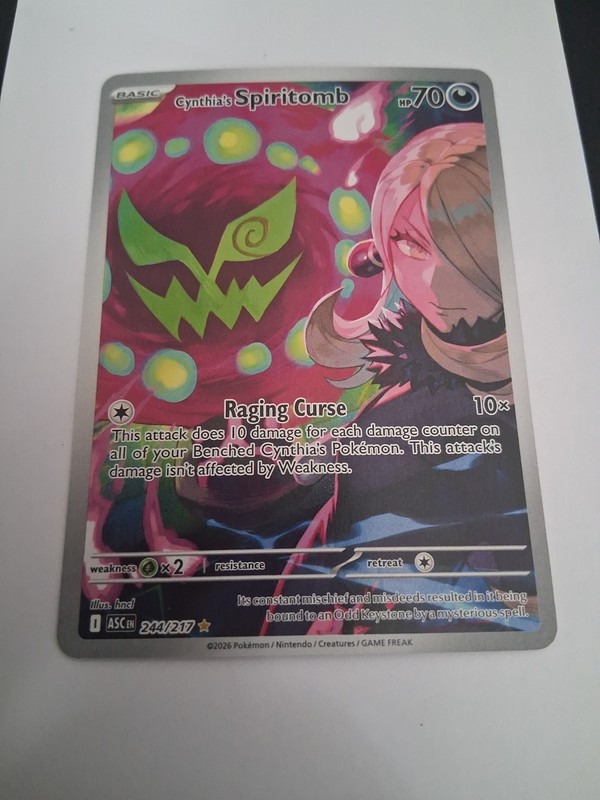 Pokémon Ascended Heroes Cynthia’s Spiritomb full illustration card 244/217 N/M-M
