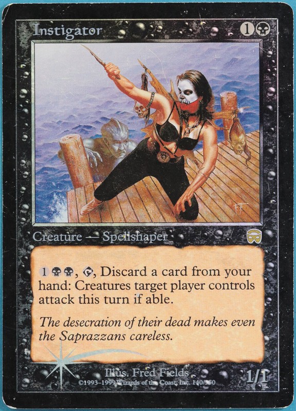 Instigator FOIL Mercadian Masques HEAVILY PLD Black Rare CARD (311768) ABUGames