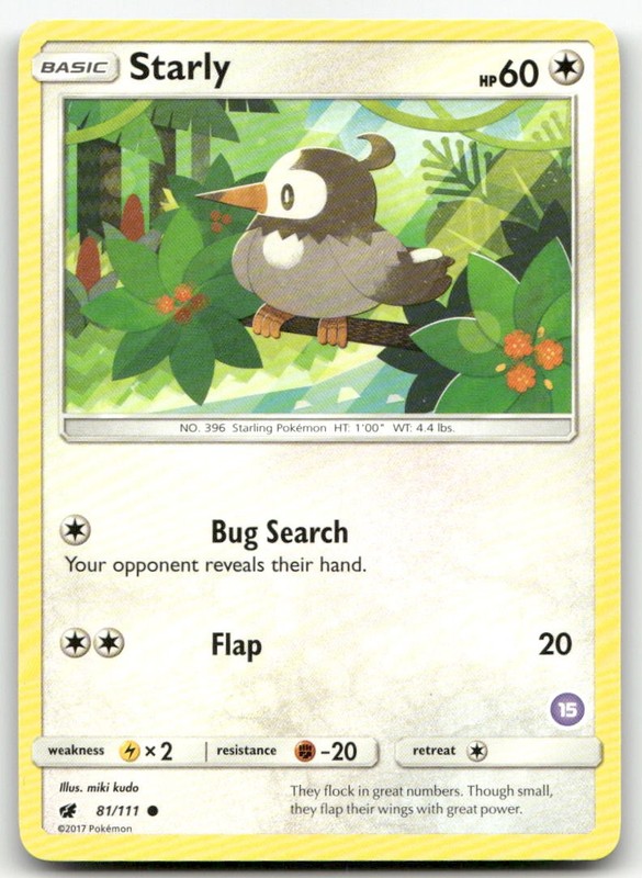 Starly #81/111 (LP) SM – Crimson Invasion SM04 Pokemon