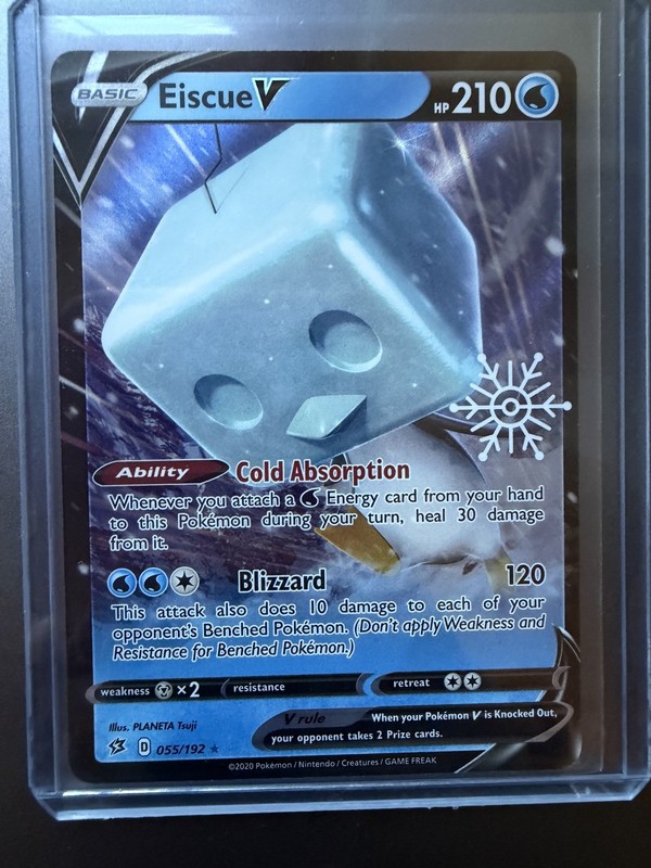 Eiscue V 055/192 Rebel Clash Stamped Holiday Exclusive UR Holo Pokémon 2020 NM