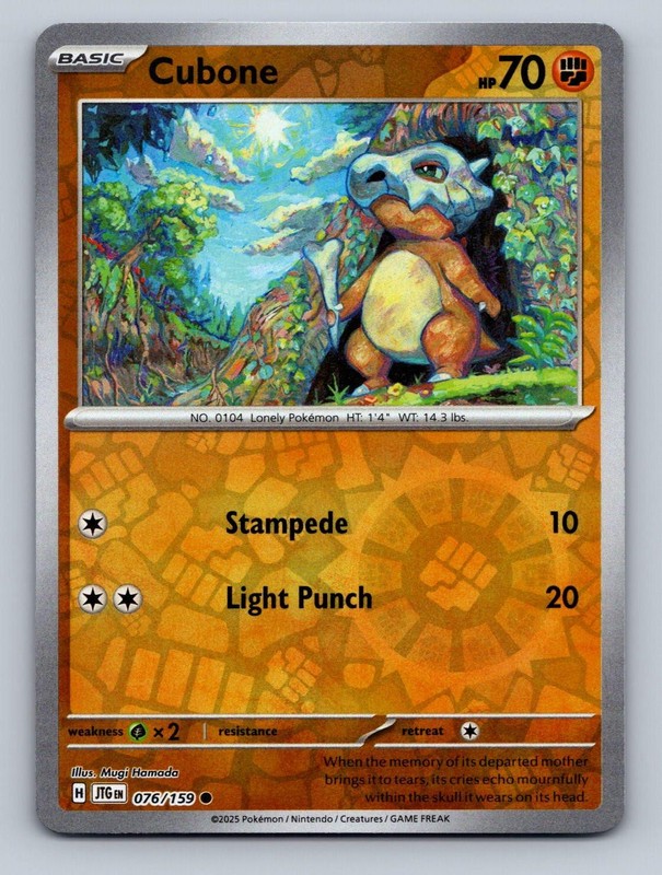 Cubone 076/159 Common Journey Together Reverse Holo NM Mugi Hamada Free Shipping