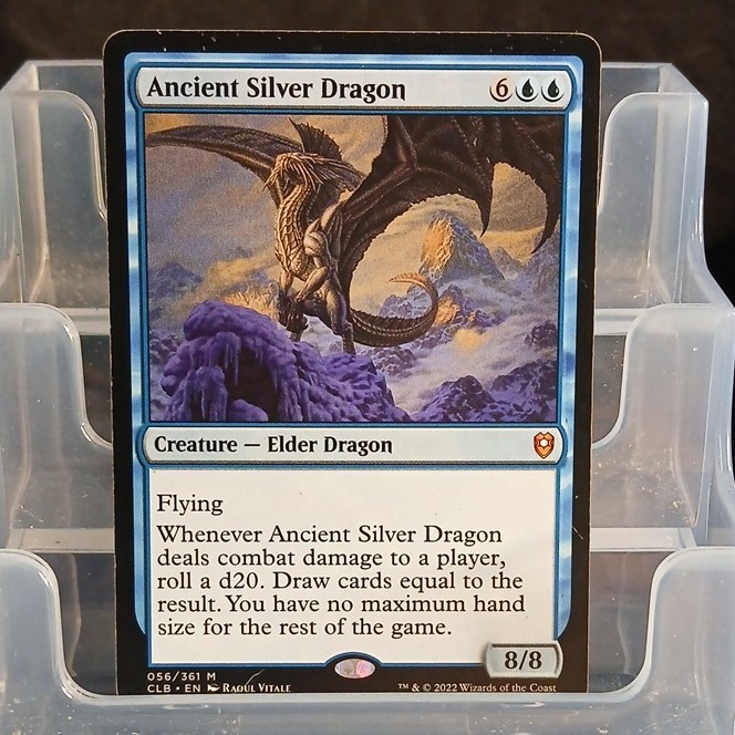 Magic: The Gathering Ancient Silver Dragon Blue Creature Mythic Regular CLB
