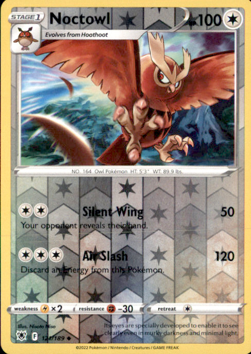Noctowl Reverse Holo Uncommon SWSH10: Astral Radiance 121/189 NM Nisota Niso 202