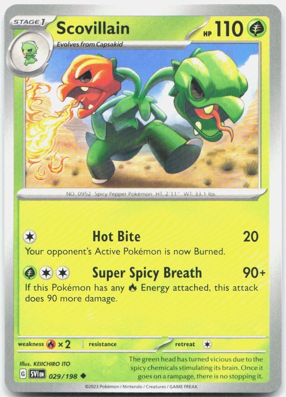 Scovillain 029/198 Uncommon Scarlet & Violet Pokemon Near Mint