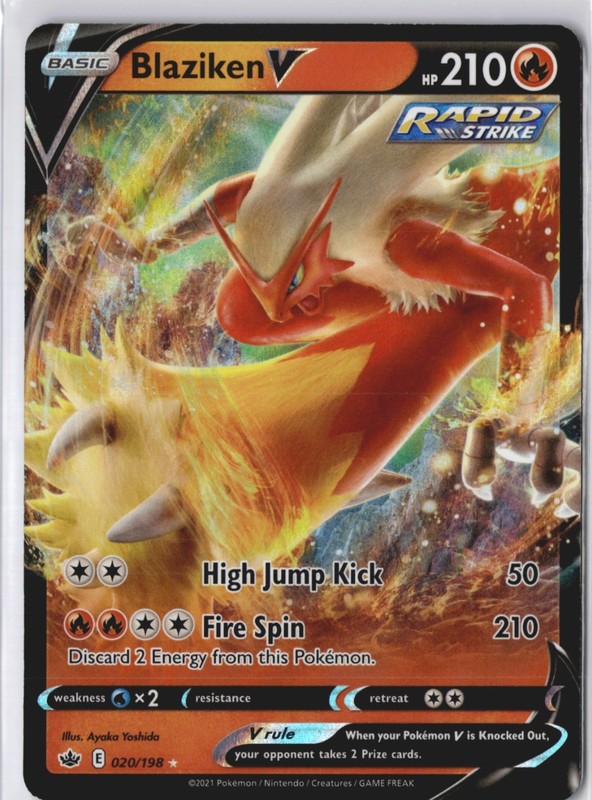Blaziken V 020/198 SWSH06 Chilling Reign NM Pokemon Card