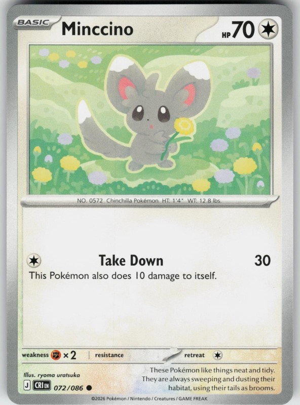 Minccino 072/086 ME04: Chaos Rising Pokemon Common Near Mint