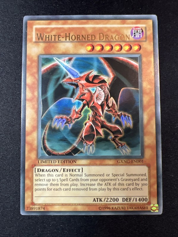 Yu-Gi-Oh! White-Horned Dragon GXNG-EN001 SHIFTED NAME MISPRINT Yugioh GX Promo