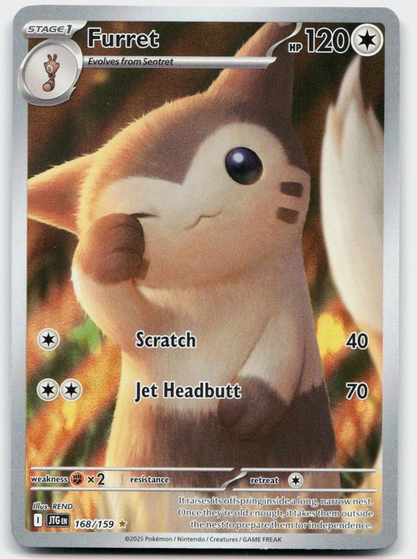 Furret 168/159 Illustration Rare Journey Together Pokemon Near Mint