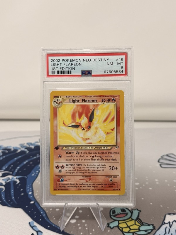 Pokémon Neo Destiny Light Flareon 46/105 1st Edition PSA 8 2002 Uncommon