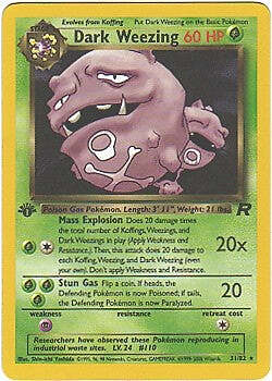 Pokemon Team Rocket Card 31/82 Dark Weezing UNLIMITED EDITION ~ NOT FIRST