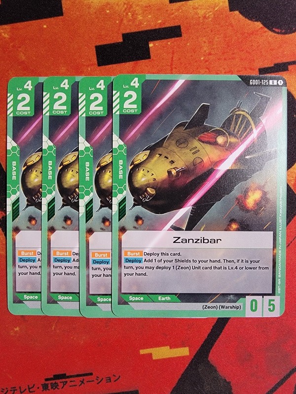 Gundam Card Game Zanzibar GD01-125 U Playset Of 4 NM