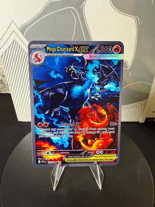 Mega Charizard X EX 125/094 Pokemon Premium Gold Metal Card Collectible