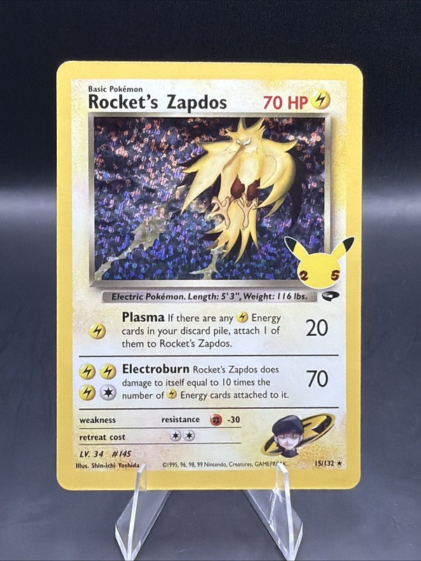 Rocket’s Zapdos 15/132 Celebrations: Classic Collection Holo