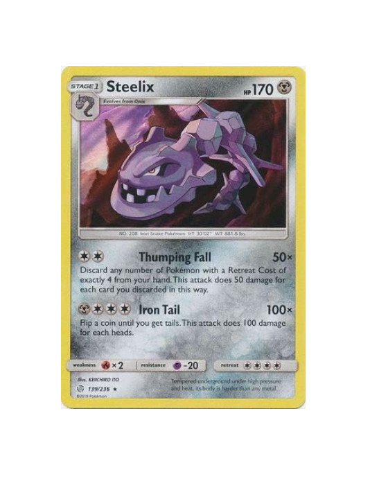 Steelix – 139/236 – Holo Rare – Cosmic Eclipse – NM/M