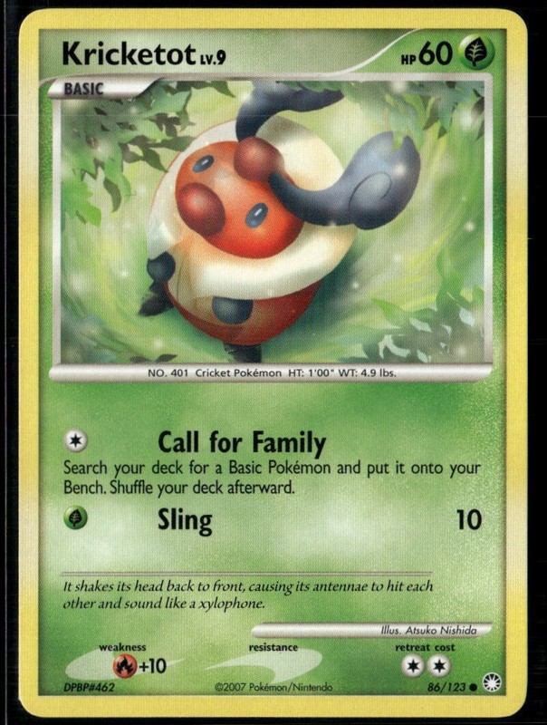 Kricketot Common – DP Mysterious Treasures 86/123 2007 LP+ Pokemon