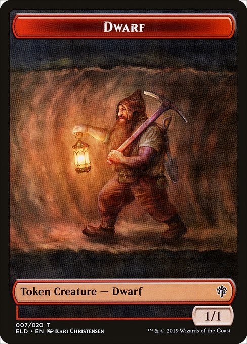 Dwarf / Food (016) Double-Sided FOIL Token x1 1x Throne of Eldraine NM MTG