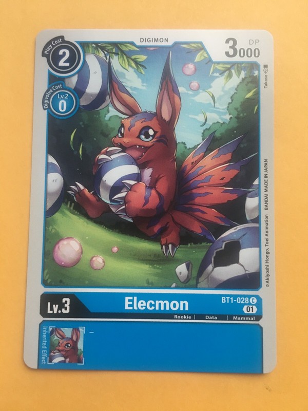 Elecmon BT1-028 C Alternate Art Digimon CCG | Starter Deck 08 Near Mint